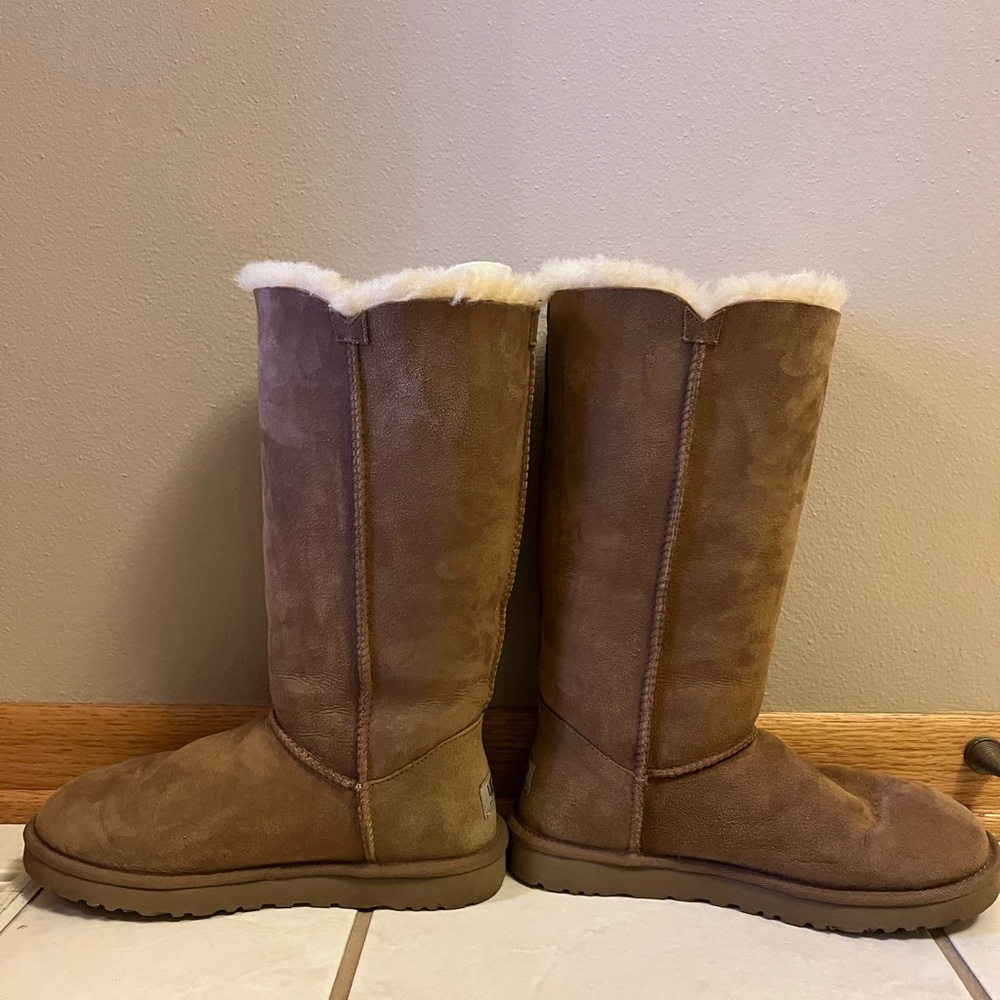 UGG® Bailey Suede Button Triplet II Water-Repellent Cold Weather Tall Boots - Picture 15 of 16